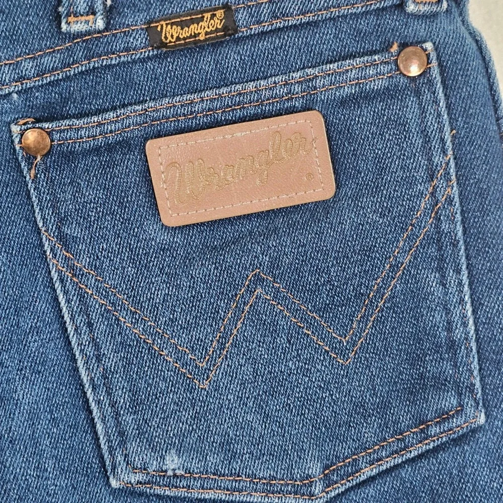 Vintage Wrangler Mens Straight Leg Jeans Blue Denim Made in USA 35x31 - Picture 8 of 9